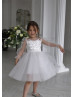 Ivory Lace Tulle Flower Girl Dress Baptism Dress